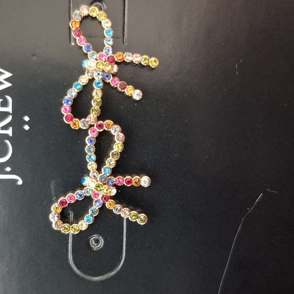 Hypoallergenic Rainbow 🌈 Rhinstone Bow Earrings From J. Crew! NWT! - Picture 8 of 8
